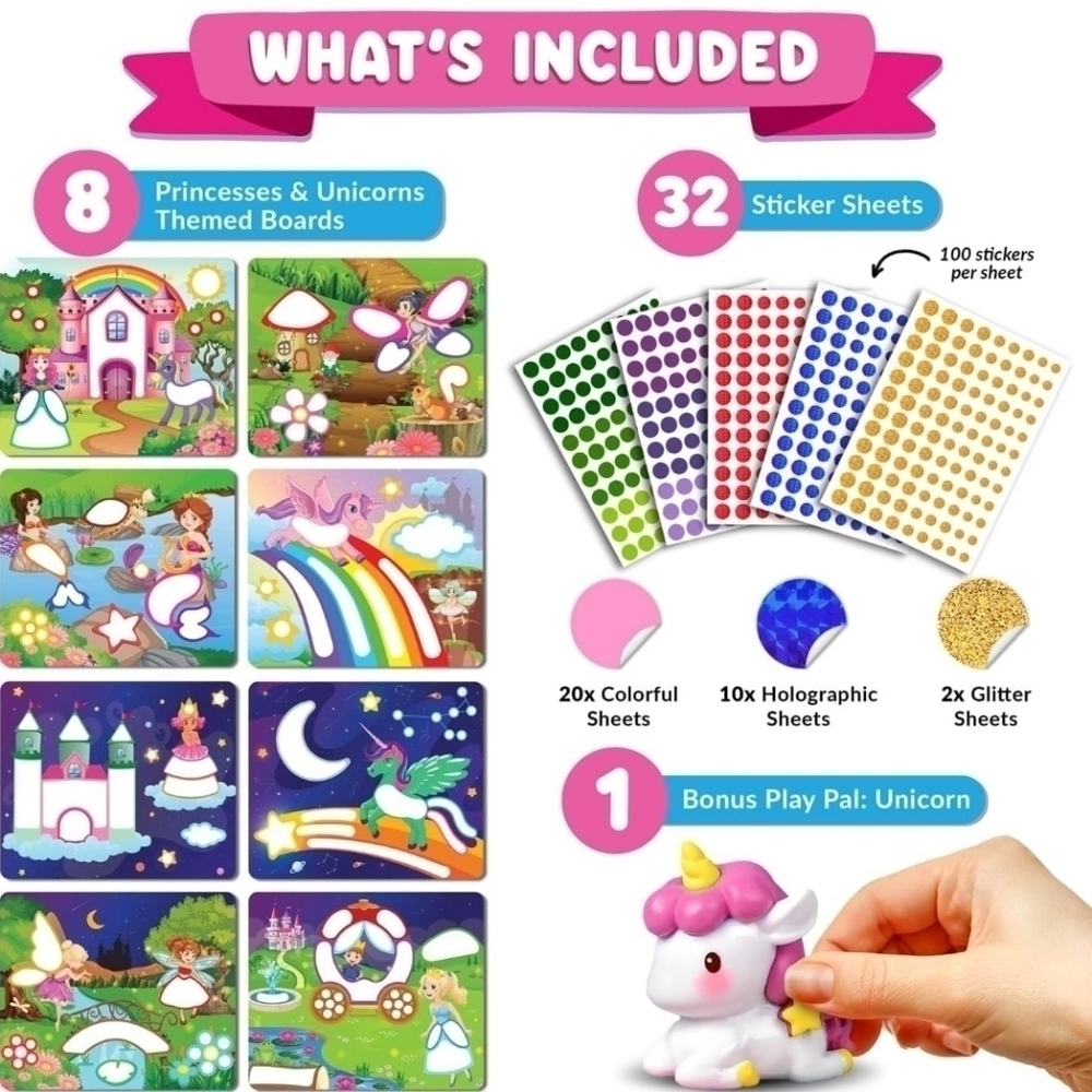 Dot Art Activity - Unicorn & Princess Sticker Art Kit - Picture 3 of 7
